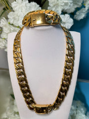 Props cuban link necklace set