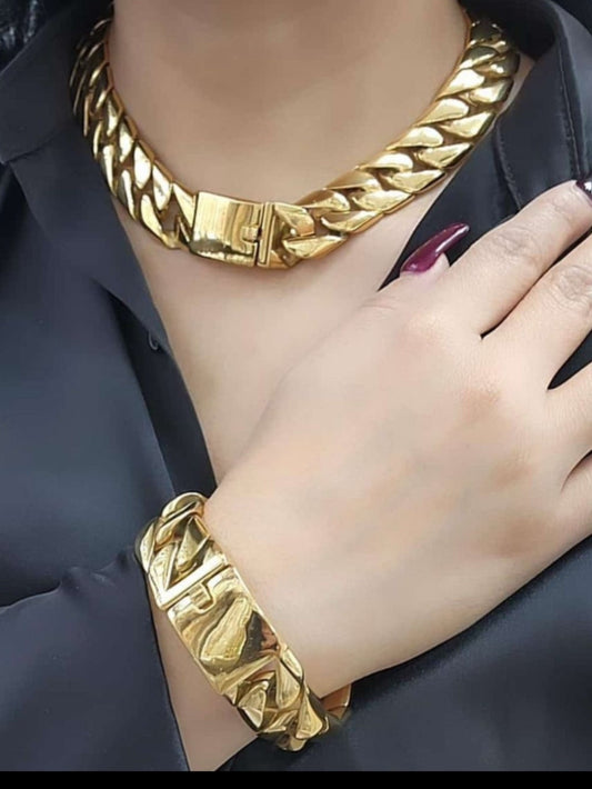 PROPS CUBAN LINK NECKLACE SET LRG
