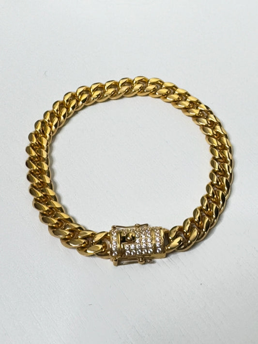 BLACK STAR WITH RIME-STONES STONES CUBAN LINK ANKLE BRACELET