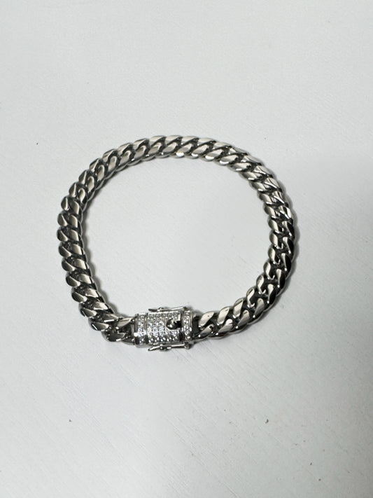 BLACK STAR WITH RIME-STONES STONES CUBAN LINK ANKLE BRACELET